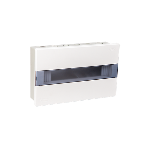 TỦ ĐIỆN NHỰA ÂM TƯỜNG 16 MODULE SINO E4MX12/16L ĐẾ SẮT NẮP CHE KHÓI