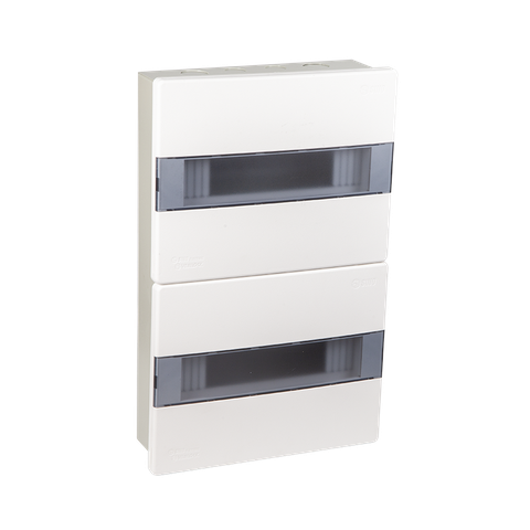 TỦ ĐIỆN NHỰA ÂM TƯỜNG 24 MODULE SINO E4MX16/24L ĐẾ SẮT NẮP CHE KHÓI
