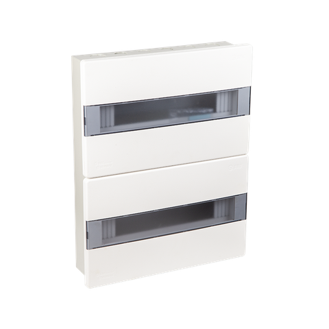 TỦ ĐIỆN NHỰA ÂM TƯỜNG 32 MODULE SINO E4MX24/32L ĐẾ SẮT NẮP CHE KHÓI