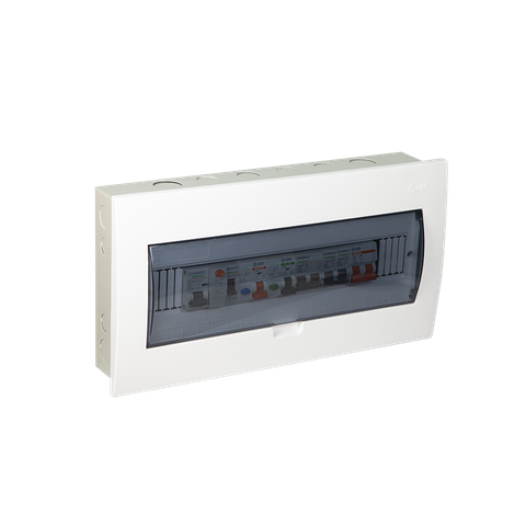 TỦ ĐIỆN NHỰA ÂM TƯỜNG 18 MODULE SINO E4FC 14/18S ĐẾ SẮT NẮP CHE TRẮNG