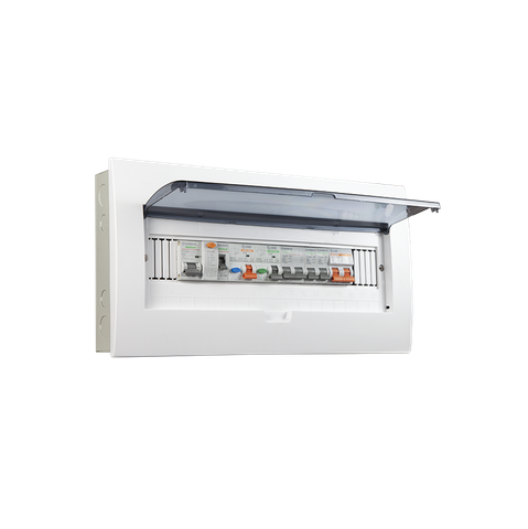 TỦ ĐIỆN NHỰA ÂM TƯỜNG 18 MODULE SINO E4FC 14/18S ĐẾ SẮT NẮP CHE TRẮNG