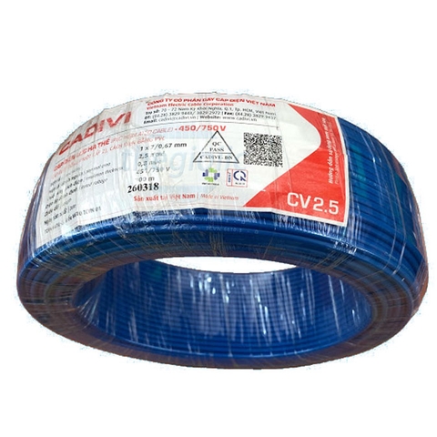 DÂY ĐIỆN ĐƠN CADIVI CV-2.5 2.5MM² MÀU XANH DƯƠNG