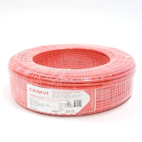 DÂY ĐIỆN ĐƠN CADIVI CV-4 4MM² MÀU ĐỎ