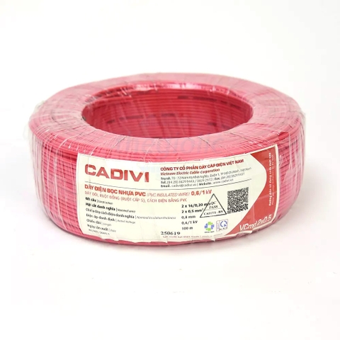 DÂY ĐIỆN ĐÔI CADIVI VCMD 2X0.5MM² MÀU ĐỎ