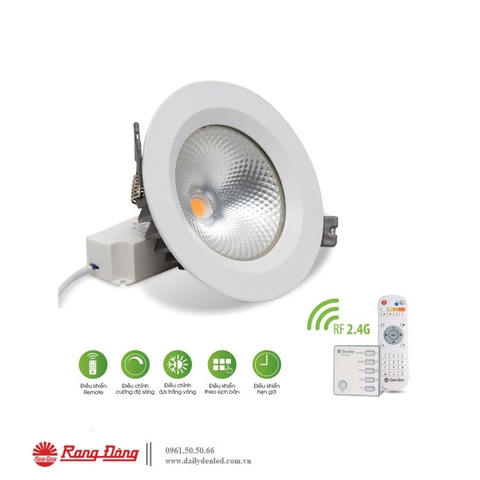 Đèn LED âm trần Downlight COB Remote 110/9W - Rạng Đông