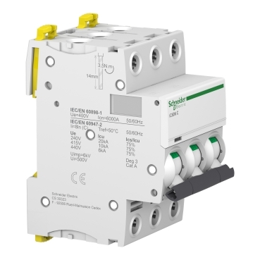CẦU DAO TỰ ĐỘNG SCHNEIDER ACTI9 MCB IC60N 3P 6KA 400V C CURVE