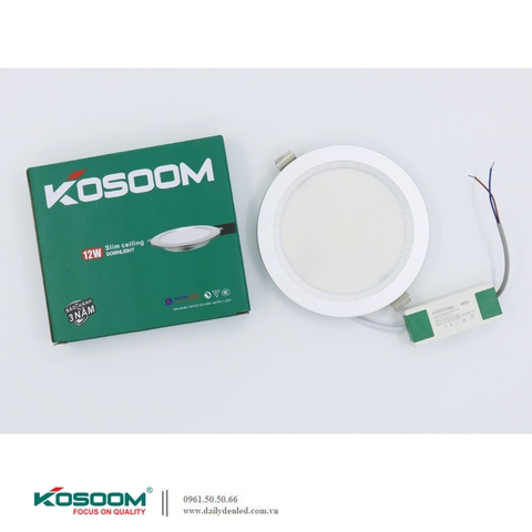 Đèn LED âm trần siêu mỏng đổi màu 12W Kosoom