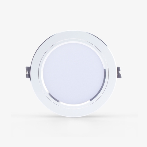 ĐÈN LED ÂM TRẦN DOWNLIGHT ĐỔI MÀU AT10 VIỀN BẠC 110/12W