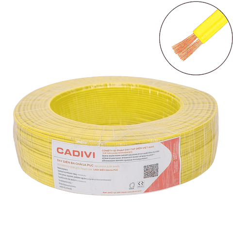 DÂY ĐIỆN ĐÔI CADIVI VCMD 2X0.75MM² MÀU VÀNG