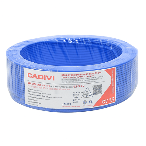 DÂY ĐIỆN ĐƠN CADIVI CV-1.5 1.5MM² MÀU XANH DƯƠNG