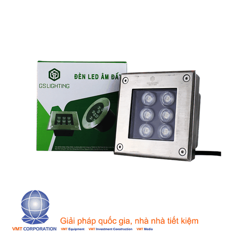 Đèn led âm đất vuông 6w GS