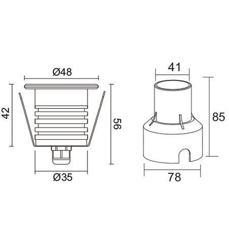 ĐÈN LED ÂM TƯỜNG 3W ELV EIG04-F048S