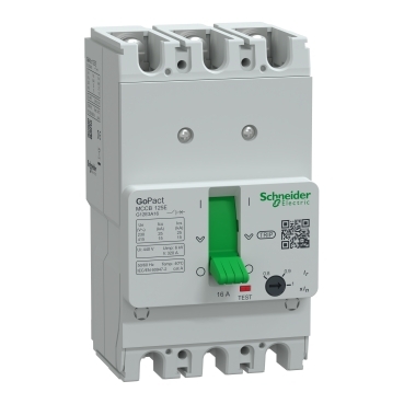 CẦU DAO TỰ ĐỘNG SCHNEIDER GOPACT 125E – MCCB 3P, 15KA @415V, CHỈNH ĐỊNH 0.8–1xIn
