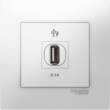 BỘ Ổ CẮM SẠC USB ĐƠN 2.1A SCHNEIDER KB31USB_WE