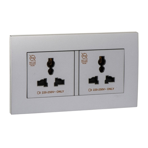 BỘ Ổ CẮM ĐÔI ĐA NĂNG 13A SCHNEIDER KBT413S_WE_G19 / KBT413S_AS_G19