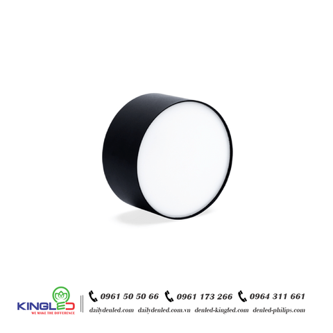 Đèn LED ống bơ tán quang Agate 8W vỏ đen KingLED