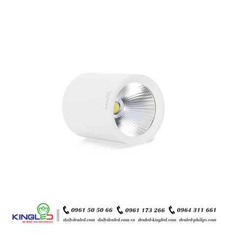 Đèn LED ống bơ lắp nổi 12W COB vỏ trắng Kingled