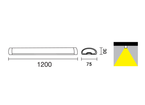 ĐÈN LED TUÝP BÁN NGUYỆT 40W ELV VBT01-S1240