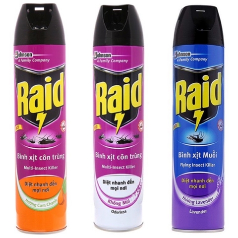 Xịt Muỗi Raid Hương Chanh 600Ml