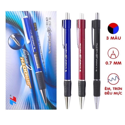 Bút Bi Thiên Long TL 036 Đen - Hộp