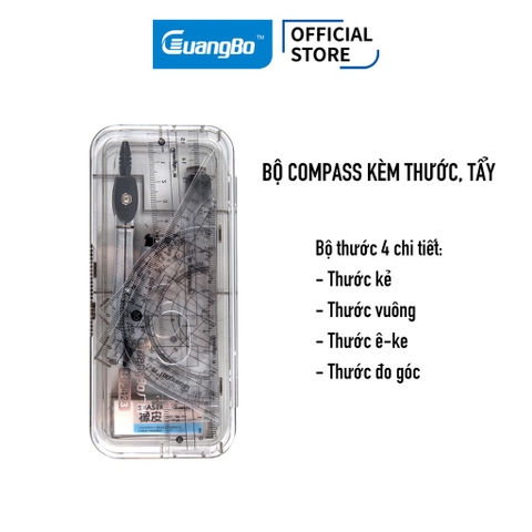 Bộ Compass chì kim kèm thước 4 chi tiết Guangbo H05423