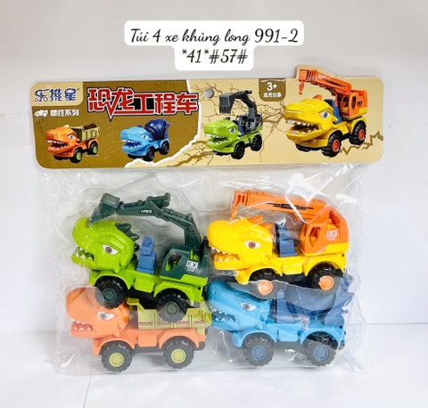 Túi 4 xe khủng long 991-2 (túi)
