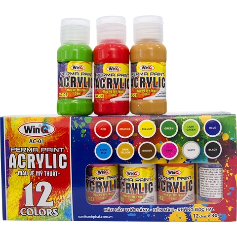 Màu nước Acrylic 30ml WinQ AC-01 - Hộp 12