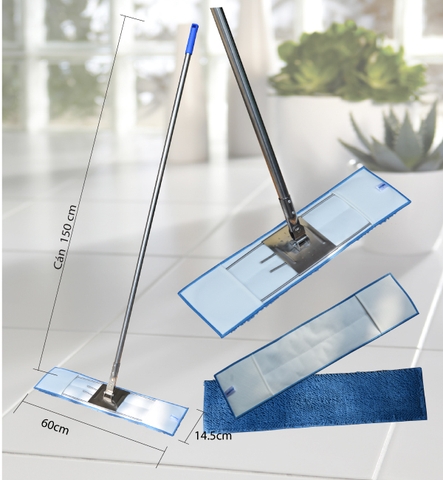 Cây Lau Nhà Công Nghiệp 45-60Cm - 60 Cm + Miếng Xanh San Hô