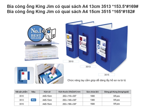 Bìa Còng Ống King Jim 15F 3515 Gvs