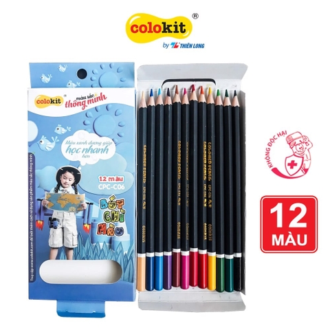 Bút chì Màu CPC-C06 (Hộp 12 Màu) Thiên Long - Colokit