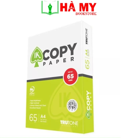 Giấy In IK Copy A4 Định Lượng 65 gsm