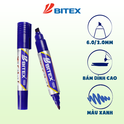 Bút lông dầu mực đen-đỏ-xanh PM01 BITEX ( 10 cây - hộp)