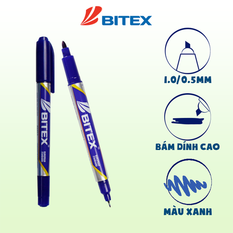 Bút lông dầu CD mực đen-đỏ-xanh PM02 BITEX (10 cây - hộp)