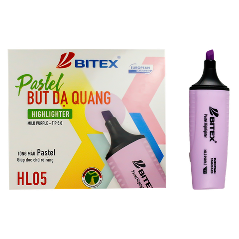 Bút dạ quang Pastel mực xanh lá - HL05 BITEX (12cây - hộp)