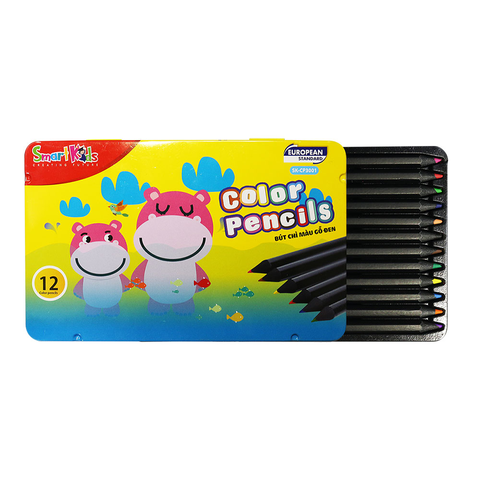 Bút chì màu hộp kim loại - SK - CP3001 BITEX (12màu - hộp)-CP3002 BITEX (24màu - hộp)