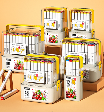 Bút Art Marker Box 60 màu cao cấp kèm cắm bút Guangbo H02256
