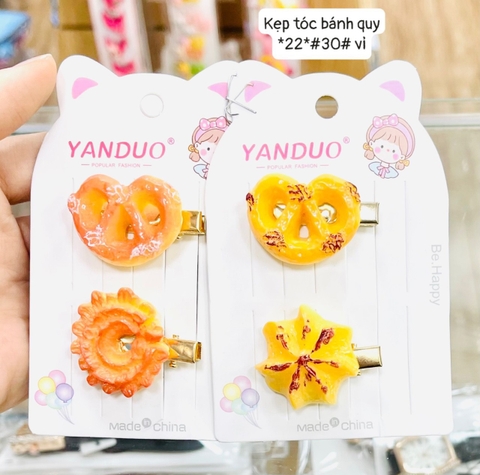 Kẹp tóc bánh quy *22* (Vỉ)