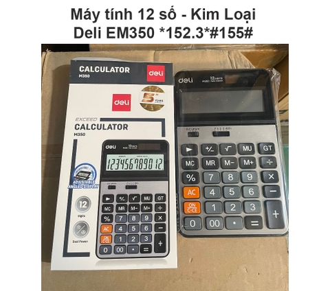 Máy Tính 12 số (kim loại ) DELI EM350