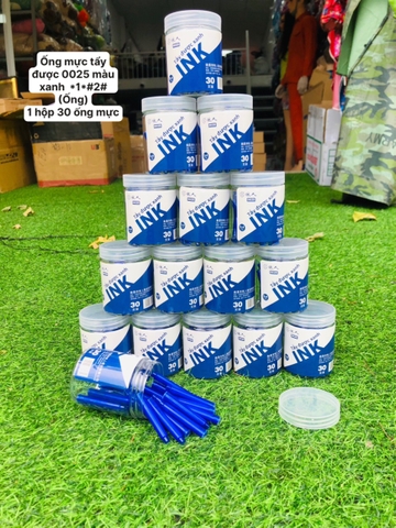 Ống mực tẩy được 0025 (Ống) - xanh - Hộp 30