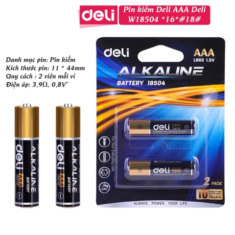 Pin kiềm DELI AAA-2 DELI W18504