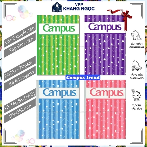 Tập sinh viên CAMPUS 120 trang (kẻ ngang) NB-BREP120