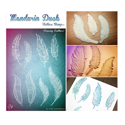 Silicone in họa tiết Madarin Duck - Texture Stamps - Dancing Feathers
