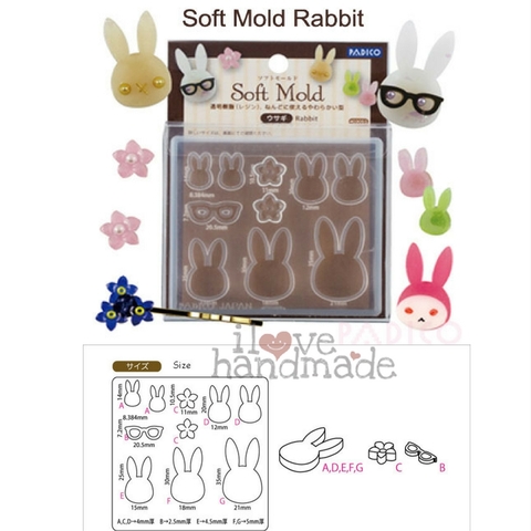 Khuôn đổ nhựa resin hình thỏ - Soft Mold Rabbit