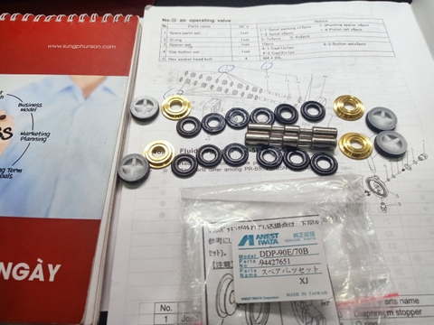 Linh kiện cụm van khí Anest Iwata 94427651 Spare parts set