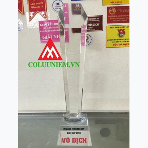 Cúp pha lê vát lục giác