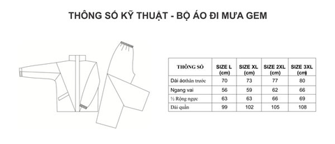 Bộ áo mưa Rando GEM phối 2 tác dụng