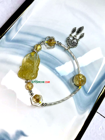 Vòng Tay Hồ Tiên Chúa Thạch Anh Tóc Vàng