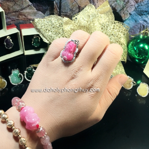 NHẪN TỲ HƯU ĐÁ RUBY