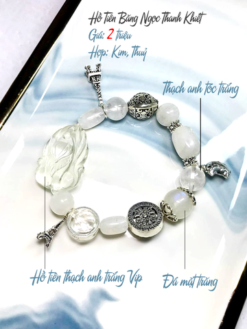 Vòng Tay Hồ Tiên Chúa Thạch Anh Trắng