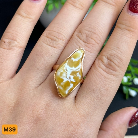 Nhẫn mật bạch chốt bạc 925 mạ vàng - M39